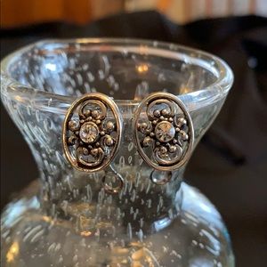 Cookie lee earrings crystal silver